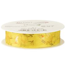 Artikel Organzaband Gelb Kükenmotiv Geschenkband Dekoband Ostern 25mm 20m