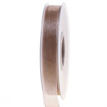 Artikel Organzaband Geschenkband Beige Band Webkante Taupe 15mm 50m