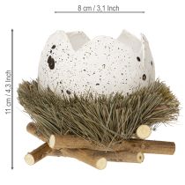 Artikel Deko Ei im Nest aus Naturmaterialien, Ø9cm, H11cm, 4er Set – Frühlings- und Osterdeko