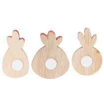 Artikel Holz-Hühner Streudekoration mit Klebepunkt 5 cm für saisonale Gestaltung