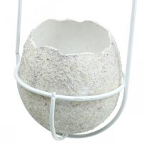 Artikel Osterdeko zum Hängen, Eierschale zum Bepflanzen, Frühlingsdeko Schwarz/Weiß H24cm 4 St