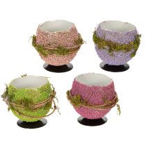 Artikel Frühlings-Osterei zum Bepflanzen mit Mooskranz Ø9cm H8cm 4er-Set