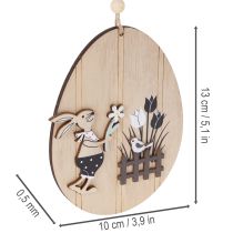Artikel Holz Ostereier zum Hängen 13cm Natur-Weiß Innenbereich Dekoration 6er-Set