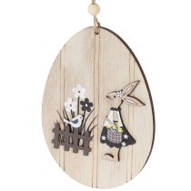 Artikel Holz Ostereier zum Hängen 13cm Natur-Weiß Innenbereich Dekoration 6er-Set