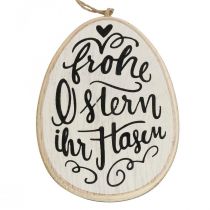 Ostereier Holz Geschenkanhänger Frohe Ostern 11,5×8cm 12St