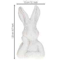 Artikel Osterhase Figur denkend Weiß Shabby Ostern Deko 11×9×20,5cm
