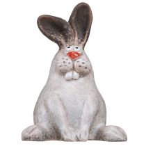 Artikel Sitzender Keramik Osterhase Braun Weiß 13x12x18cm Dekoration Figur