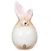 Artikel Osterhase Keramik Weiß Ei Deko Figur Hase Ø6cm H11,5cm
