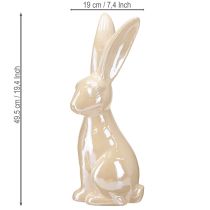 Artikel Eleganter Osterhase Beige Keramik Groß 49,5cm Dekofigur