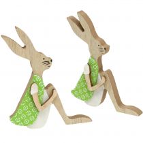 Artikel Osterhase aus Holz sitzend 11cm 8 St