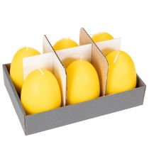 Artikel Osterkerze Ei-Form Gelb 9 cm 20h Brenndauer 6er Pack – Frühlingsdeko