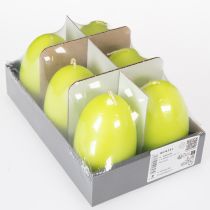 Artikel Osterkerzen Eiform, Eierkerzen Ostern Limette 9cm 20h 6St