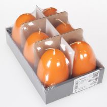 Artikel Set mit 6 Eikerzen in strahlendem Orange für Osterdekoration, 9cm Höhe, 20 Stunden Brenndauer