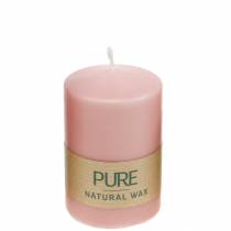 PURE Stumpenkerze 90/60 Rosa Deko Kerze nachhaltig Naturwachs Kerzendeko