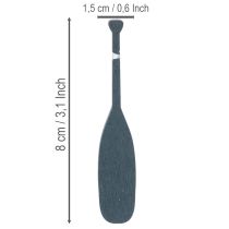 Artikel Miniatur-Paddel Holz 8cm Blau-Weiß 18 Stück für maritime Dekoration