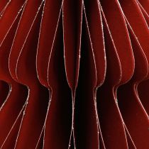 Artikel Papier Weihnachtsanhänger Tannenbaum Bordeaux, FSC-Wabenpapier, Weihnachtsdeko mit Magneten H20cm