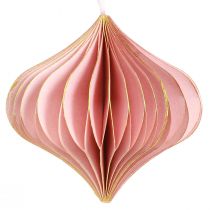 Artikel Papier Weihnachtsschmuck Zwiebel Rosa Apricot Ø8cm Magnet 4er Set