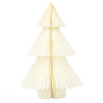 Papier Weihnachtsbaum Papier Tannenbaum Weiß Gold H30cm