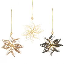 Artikel Papiersterne Christbaumschmuck 10cm 6 St Weiß Braun Grün umweltfreundlich