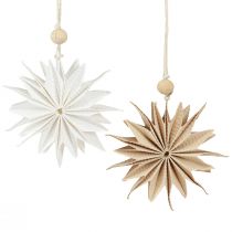 Artikel Papiersterne Weihnachten Dekoration Braun Weiß 12cm 6er Set