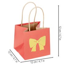 Artikel Geschenktüte Papier 12 cm Rot Gold Schleifenmotiv 8 Stück