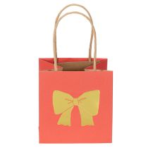 Artikel Geschenktüte Papier 12 cm Rot Gold Schleifenmotiv 8 Stück