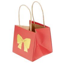 Artikel Geschenktüte Papier 12 cm Rot Gold Schleifenmotiv 8 Stück