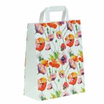 Papiertasche Mohnblume 22cm x 10cm x 28cm 25St