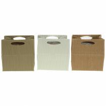 Artikel Papiertasche Blumentopf Übertopf Natur, Grau 10,5cm 12 St
