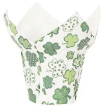Artikel Übertopf aus Papier mit Kleeblatt-Motiv Grün-Weiß Ø12cm H12cm 12 Stück Innenbereich