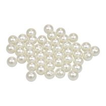 Perlen zum Auffädeln Bastelperlen Creme Weiß 12mm 300g