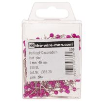 Artikel Perlkopfnadeln Ø 4 mm, 40 mm, Pink, 150 Stück, für Floristik