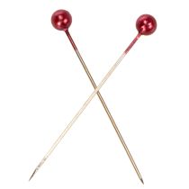 Artikel Perlkopfnadeln Rot Metall Ø4mm 40mm 150 Stück für Floristik und Dekoration