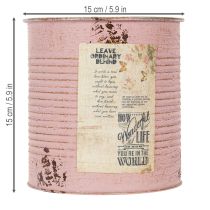 Artikel Pflanzdose Altrosa Deko-Dose Metall Vintage Ø15,5cm H15cm