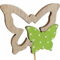 Pflanzenstecker Schmetterling am Stab Holz Frühlingsdeko 16St