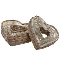 Artikel Pflanzherz Pflanzschale Rattan Herz Dekoschale Grau 2er-Set 30/40cm