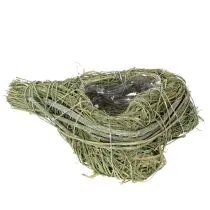Artikel Deko Herz aus Naturgras mit Folie-Einsatz 14cm, Grün, 2er-Set, Trauerfloristik
