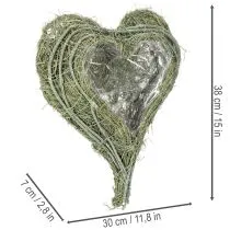 Artikel Herzschale Pflanzgefäß Naturgras mit Folie 38cm Grün