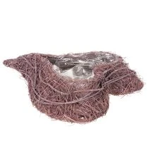 Artikel Herz Schale aus Zweigen mit Folieneinsatz, 37cm, Lila