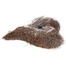 Artikel Pflanzgefäß Herz aus Zweigen mit Folie 20 cm Braun 2er-Set