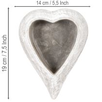 Artikel Dekoschale Herzform Steinguss Grau 19cm