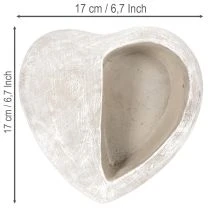 Artikel Pflanzschale Herz Steinguss 17cm Grau