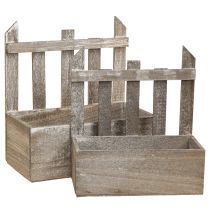 Artikel Pflanzkasten Holz Mini 2er Set Blumenkasten L22/25cm Vintage