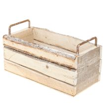 Artikel Pflanzkasten Holz Rinde Natur Griff Vintage Look L29cm/23cm 2er-Set
