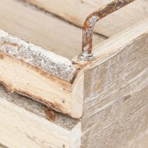 Artikel Pflanzkasten Holz Rinde Natur Griff Vintage Look L29cm/23cm 2er-Set