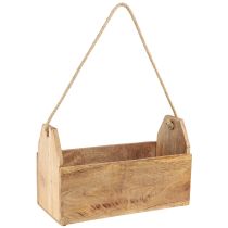 Artikel Pflanzkasten Holz Jute Henkel Vintage 35x16x21,5cm