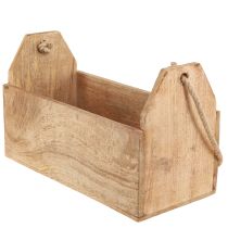 Artikel Pflanzkasten Holz Jute Henkel Vintage 35x16x21,5cm