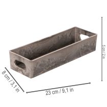 Artikel Rechteckiges Kunststofftablett 23cm Anthrazit