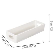Artikel Tablett rechteckig Kunststoff 32cm mit Griffen Hellgrau