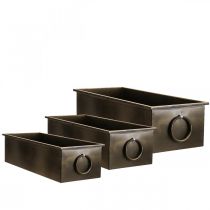 Artikel Blumenkasten Metall Pflanzkasten Messing 59/53/47cm Set 3St